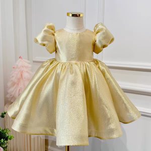 Robe de princesse unie avec nœud pour filles, nouvelle collection 2025, haut de gamme, pour <span class=keywords><strong>mariage</strong></span> et anniversaire d'un an - Product Image 3