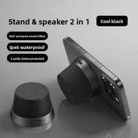 Support de bureau pour haut-parleur sans fil magnétique, support de téléphone portable portable, mini format, étanche, son surround numérique 360° TWS
