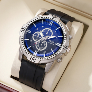 <span class=keywords><strong>Orologio</strong></span> al Quarzo <span class=keywords><strong>Sportivo</strong></span> da Uomo alla Moda, Classico con Cinturino in Silicone <span class=keywords><strong>Nero</strong></span> - Product Image 5
