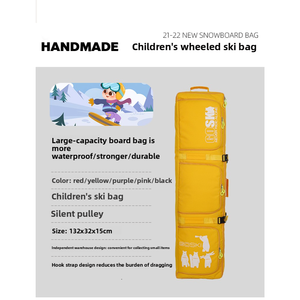 Sac de snowboard à roulettes professionnel pour enfants, grande capacité, sac de <span class=keywords><strong>ski</strong></span> junior avec bretelles de sac à dos, homologué pour le transport aérien - Product Image 2