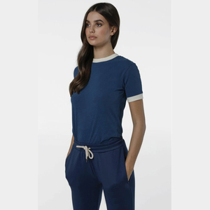 T-shirt Femme Col Rond en Mélange de Coton Léger et Doux à Manches Courtes Décontracté Été Respirant Séchage Rapide Prêt à l'Exportation en Gros - Product Image 1