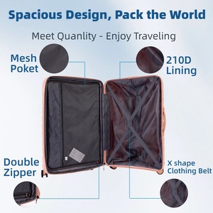 Juego de Maletas de Polipropileno en Existencia, 20/24/28 Pulgadas, 8 Ruedas, Sistema Expandible de Giro de 360 Grados, <span class=keywords><strong>Maleta</strong></span> Ligera para Viajes - Product Image 5