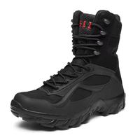 Bottes tactiques d'extérieur grande taille, vente en gros, bottes montantes noires pour hommes adultes, légères pour la randonnée