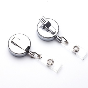 Heada Customizable Metal Retractable Wire Rope Buckle Easy-Pull <b>ID</b> Badge Alligator Clip <b>Holder</b> Reel 450mm School Office - Product Image 3