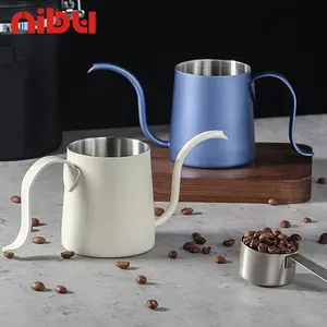 Nibu Ketel Kopi Tetes Tangan Berkemah, Ketel Kopi untuk Telinga Gantung Leher Angsa Stainless Steel