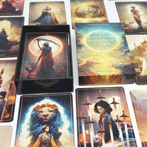Großhandel benutzer definierte Kartenspiel Goldfolie Druck <span class=keywords><strong>Tarot</strong></span> karten Deck Sets Papier material <span class=keywords><strong>Tarot</strong></span> karten mit Box und Holz ständer - Product Image 5