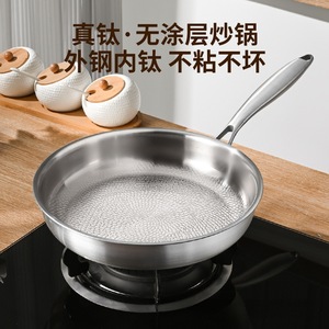 Stainless Steel Frying Pan 304 With Lid Nonstick For Gas And Induction Cooker - Product Image 3