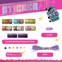 Luckytoys Pas Cher En Plastique Personnalisé Faire Vos Propres Bijoux DIY Bracelet Perles Jouet Enfants Ensemble Éducatif DIY Art Autocollant Bracelet