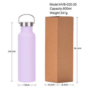 2026 Simple 600ml Double Layer Stainless Steel Sports Insulated Cup Portable Outdoor Handheld <b>Water</b> <b>Bottle</b> - Product Image 4