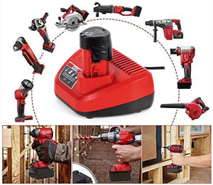 Cargador de Escritorio N12 12V 1.5A para Batería de Herramienta Eléctrica con Protección Contra Sobrecarga, Modelo Rojo ABS - Product Image 5