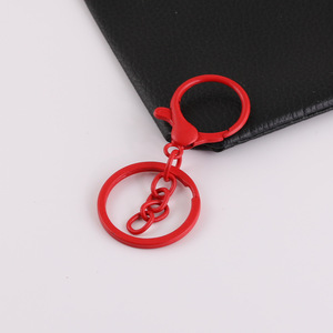 Colorful Metal Round Keychain Set With Chain For Diy <b>Doll</b> Bag Charm <b>Accessories</b> Unisex 14 Years Up - Product Image 3