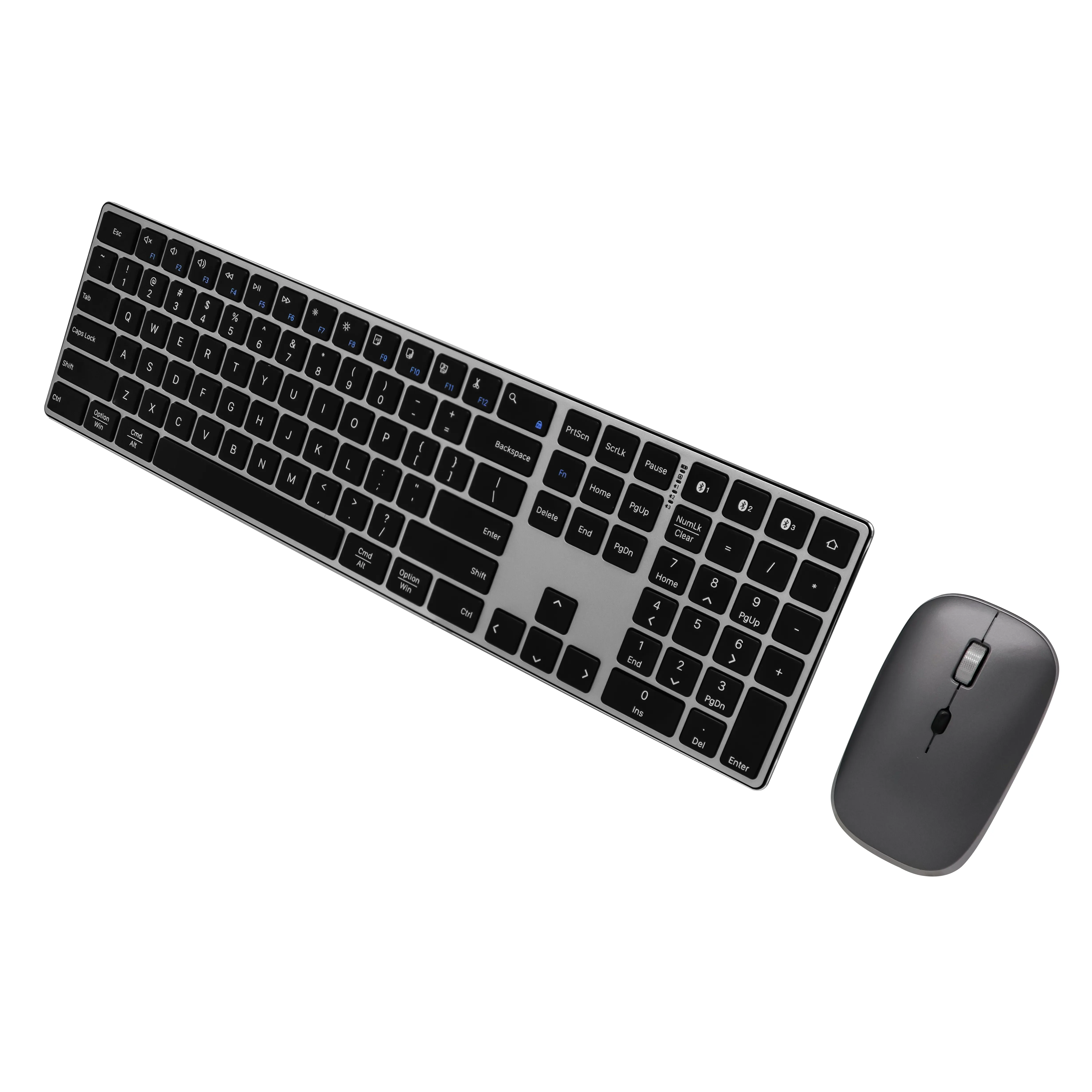Delgo — ensemble clavier et souris ultra-fin, en alliage d'aluminium, 2021 touches, Rechargeable, sans fil, pour ordinateur portable, nouveauté 109