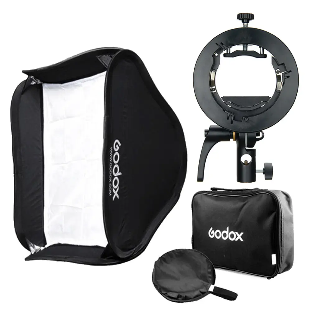 Godox 80x80cm 접이식 SoftBox 스피드 라이트 플래시 Softbox S 형 S2 브래킷 맞는 Godox V1 V860II AD200 AD400PRO TT600 TT685