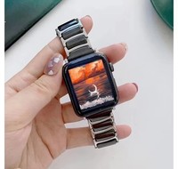 Bracelet en céramique et acier inoxydable de 38, 40, 41, 42, 44, 45 mm pour Apple Watch, bracelet de luxe pour IWatch