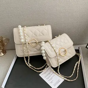 Grosir Tas Tangan Kecil Wanita Mewah Fashion Dompet Selempang Bahu Wanita Kulit Paten Putih dan Tas Tangan untuk Tas Wanita