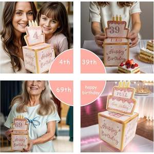 กล่องของขวัญ<span class=keywords><strong>เงิน</strong></span>แบบดึงออกได้ พร้อมการ์ด<span class=keywords><strong>เค้ก</strong></span>และลิ้นชัก<span class=keywords><strong>เงิน</strong></span>เซอร์ไพรส์ สำหรับเพื่อนและครอบครัวในงานวันเกิด - Product Image 4