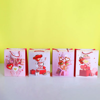 Sac en papier Omet 3D rose en forme de ballon d'amour, cadeau pour la Saint-Valentin