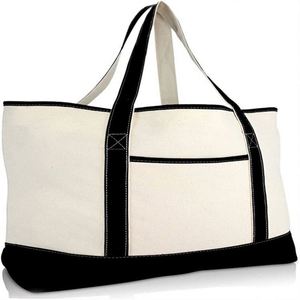 <b>Large</b> Capacity Stylish Handle <b>Bag</b> Eco-Friendly Cotton <b>Canvas</b> Shopping Women's Tote <b>Bags</b> With Customization Printing Logo - Product Image 1