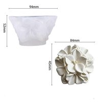 Moule en silicone pour gâteau mousse en forme de boule de fleurs, résistant aux hautes températures, 3D, de qualité alimentaire, parfumé, blanc, écologique, moderne, fait main