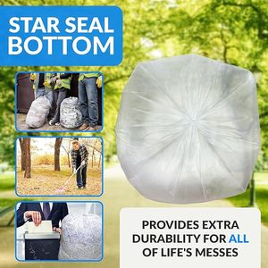 Bolsa retráctil transparente de alta resistencia de 33 galones, 33x39, 1,5 MIL, revestimientos industriales, bolsas de basura de plástico PE a prueba de humedad para supermercados - Product Image 4