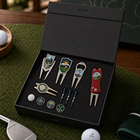 Coffret Cadeau de Luxe pour Golfeur : Outil de Réparation de Divots Personnalisé, Marqueur de Balle en Métal et Tees en Bois – Accessoires de Golf en Gros