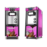 Machine à glace molle à 1 ou 2 ou 3 saveurs, à fonctionnement à une touche et à une seule buse