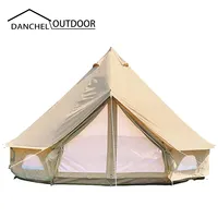 Danchel Outdoor Gratis Verzending 4-Seizoen Katoenen Canvas Yurt Tenten Voor Familie Camping, Luxe Waterdichte Glamping Bell Tent