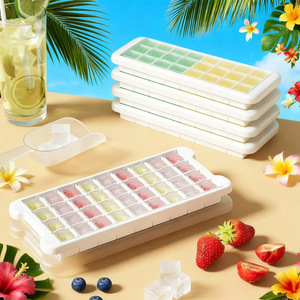 Ice Cube Tray 6 Pack Square Stackable Food Grade With Lid For Family Use - Product Image 1
