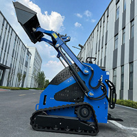 Chargeuse Mini-Compacte à Godet Tarière 4-en-1, Certifiée CE, à Moteur Diesel Briggs & Stratton, Conception Compacte, à Vendre, Chargeur Frontal
