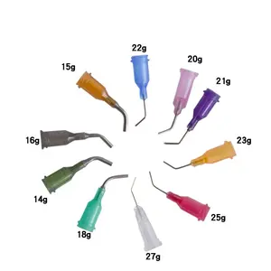 곡선 주사기 엔드 접착제 팁 에폭시 수지 무딘 분배 팁 루어 록 분배 바늘