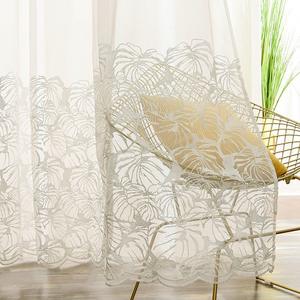 DaiRui <span class=keywords><strong>Rideau</strong></span> de fenêtre de chambre à coucher de salon brodé de roses blanches Rideaux transparents pour le salon - Product Image 2