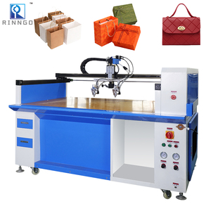 Machine de collage semi-automatique à 3 axes pour sacs en carton Rinngo, application de colle jaune, pulvérisateur pour papier et cuir - Product Image 1