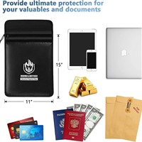 Sac de rangement ignifuge et étanche amélioré pour documents et argent liquide avec fermeture éclair – Organisateur essentiel pour documents importants