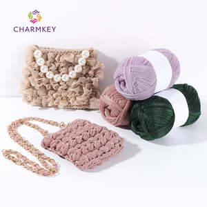 NM1/1.5 100g T-Shirt Yarn-Polyester recyclé <span class=keywords><strong>Zpagetti</strong></span> pour crochet bricolage tissé sacs & artisanat - Product Image 6