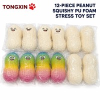 Mochi Style 12 Stuks Pinda PU Schuim Squishy Slow Rise Grappige Noot Knijp Speelgoed Bureau Collectible Fidget Cadeau Groothandel OEM TONGXIN