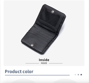 Ando Bag Genuine Cowhide Leather <b>Small</b> Bifold <b>Wallet</b> with Zipper Coin Pocket Card Slots and ID Window - Product Image 4