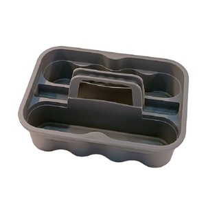 <strong>Handy</strong> Maids Luxury Multipurpose Deluxe Carrying Caddy Basket Bottle <strong>Holder</strong> 5 Compartment Durable Grey Plastic PP Cleaning Tool - Product Image 5