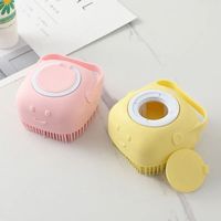 Escova 2 em 1 para animais de estimação, escova de massagem para animais de estimação, limpeza do banho, shampoo, dispensador de sabão, aliciamento, 2022
