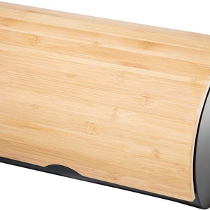 Is Bamboo Bread Box 37.47x21.13x21.59cm Modern Minimalist <b>Kitchen</b> <b>Storage</b> <b>Jar</b> Round Design - Product Image 1