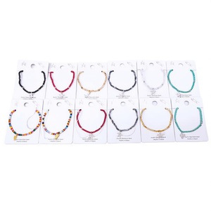 Braccialetti con ciondoli in acciaio inossidabile, set di 12 pezzi in colori misti, gioielli fatti a mano - Product Image 1