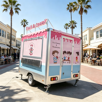 Remorque de camionnette à glaces mobile en tôle galvanisée certifiée DOT, longue durée de vie, avec barre de remorquage pour la vente de glaces
