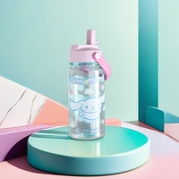 Bouteille d'eau scolaire personnalisée de 600 ml pour enfants avec paille rabattable, sans BPA et avec poignée de transport – Vente en gros