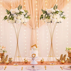 Gold Geometric Wedding Iron <strong>Flower</strong> Stand Wedding Centerpieces Table <strong>Flower</strong> <strong>Vase</strong> Party Birthday Tabletop Decorations - Product Image 4
