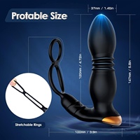 Vibrateur anal à poussée avec application, Godemiché vibrant, Jouet sexuel pour hommes, Plug anal portable, Vibrateur point G, Masseur de prostate