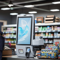 Machine de commande en libre-service murale de 21.5 pouces, kiosque de terminal de paiement de point de vente de supermarché de restaurant