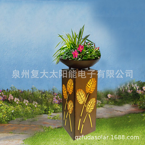 Lampe solaire de jardin LED en fer forgé, colonne de jardin, décoration extérieure, résistante à l'eau, garantie de 2 ans - Product Image 4