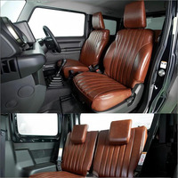 Housses de siège rétro en cuir ciré pour Suzuki Jimny JB74, ensemble complet personnalisé 4 places, accessoires intérieurs de voiture