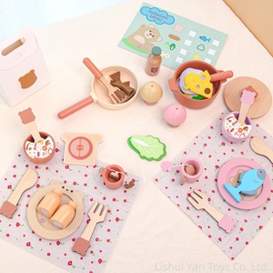 Ensembles de <span class=keywords><strong>cuisine</strong></span> colorés pour tout-petits, jouets <span class=keywords><strong>en</strong></span> bois d'imitation, ensemble de <span class=keywords><strong>cuisine</strong></span> réaliste, casseroles et poêles - Product Image 4