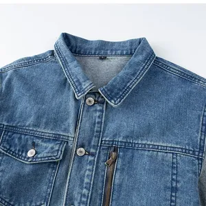 แจ็คเก็ตเดนิมพรีเมียมสำหรับผู้ชายแบบขายส่ง |   เสื้อผ้าสตรีทแวร์แบบกำหนดเองได้สำหรับแบรนด์ส่วนตัว - Product Image 2