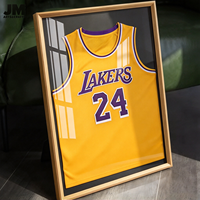 Cadre en bois MDF pour maillot de sport, boîte à ombre en acrylique, vitrine pour souvenirs sportifs, décoration murale, vente en gros, logo personnalisé